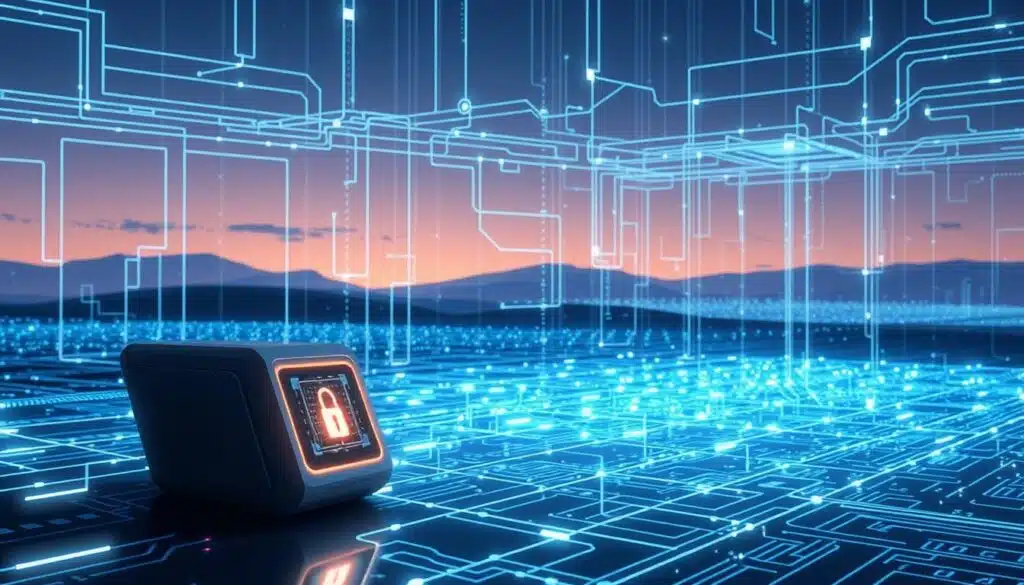A complex network of encrypted data flows and secure communication channels, illuminated by soft, diffused lighting. In the foreground, a sleek, futuristic device with a glowing display showcases advanced encryption algorithms. The middle ground features a matrix of digital ciphers and security protocols, interwoven with a subtle holographic overlay. In the background, a serene, minimalist landscape suggests a sense of privacy and digital sanctuary, creating an atmosphere of technological sophistication and personal data protection. A complex network of encrypted data flows and secure communication channels, illuminated by soft, diffused lighting. In the foreground, a sleek, futuristic device with a glowing display showcases advanced encryption algorithms. The middle ground features a matrix of digital ciphers and security protocols, interwoven with a subtle holographic overlay. In the background, a serene, minimalist landscape suggests a sense of privacy and digital sanctuary, creating an atmosphere of technological sophistication and personal data protection.