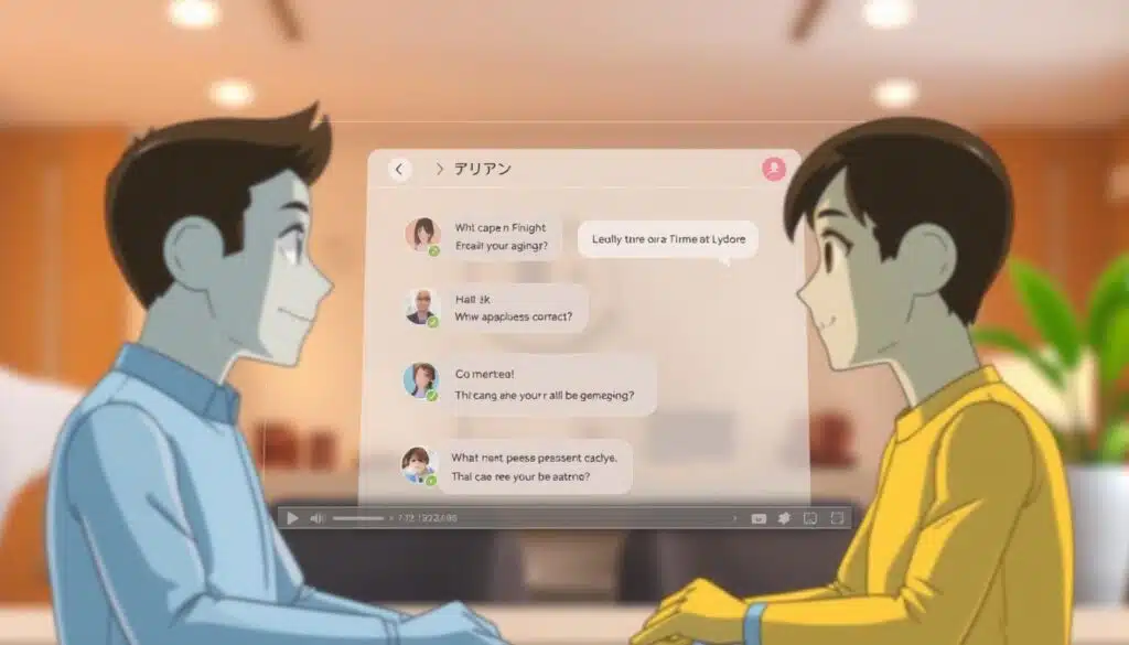 A vibrant digital interface showcases a conversational user experience. In the foreground, two human-like figures engage in a dynamic dialogue, their expressions and gestures conveying a sense of natural, intuitive interaction. The middle ground features a clean, minimalist design with soft, muted colors, elegant typography, and subtle interface elements that seamlessly blend form and function. The background gently blurs, creating a sense of depth and focus on the central conversation. Warm, diffused lighting casts a welcoming, inviting atmosphere, while the camera angle suggests an eye-level perspective, fostering a sense of inclusion and immersion. The overall composition aims to capture the essence of thoughtful, user-centric conversational design. A vibrant digital interface showcases a conversational user experience. In the foreground, two human-like figures engage in a dynamic dialogue, their expressions and gestures conveying a sense of natural, intuitive interaction. The middle ground features a clean, minimalist design with soft, muted colors, elegant typography, and subtle interface elements that seamlessly blend form and function. The background gently blurs, creating a sense of depth and focus on the central conversation. Warm, diffused lighting casts a welcoming, inviting atmosphere, while the camera angle suggests an eye-level perspective, fostering a sense of inclusion and immersion. The overall composition aims to capture the essence of thoughtful, user-centric conversational design.
