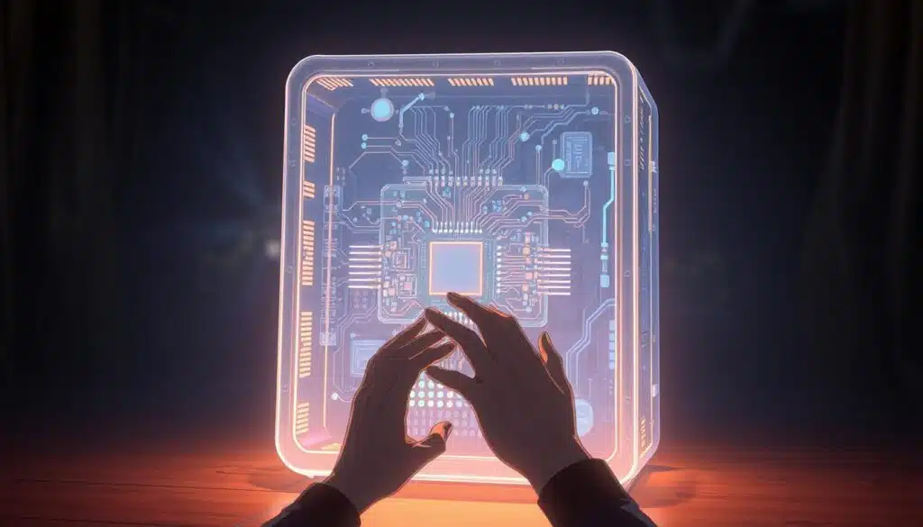 A dimly lit room filled with the ethereal glow of a large language model, its intricate circuitry and algorithms visible through a translucent casing. In the foreground, a pair of hands carefully manipulating the model, weighing the ethical implications of its capabilities. The background is blurred, hinting at the broader societal and technological landscape within which this LLM operates. Soft, warm lighting casts long shadows, creating a sense of contemplation and the weight of responsibility. The scene conveys the importance of ethical considerations in the development and deployment of powerful AI systems. A dimly lit room filled with the ethereal glow of a large language model, its intricate circuitry and algorithms visible through a translucent casing. In the foreground, a pair of hands carefully manipulating the model, weighing the ethical implications of its capabilities. The background is blurred, hinting at the broader societal and technological landscape within which this LLM operates. Soft, warm lighting casts long shadows, creating a sense of contemplation and the weight of responsibility. The scene conveys the importance of ethical considerations in the development and deployment of powerful AI systems.