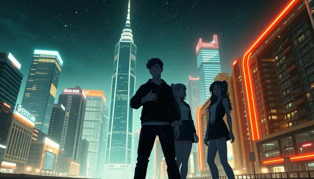 A futuristic cityscape at night, neon-lit skyscrapers towering against a starry sky. In the foreground, three virtual influencers stand in a dynamic pose, their digital forms blending seamlessly with the urban environment. Subtle distortions and glitches hint at their artificial nature. Cinematic lighting casts dramatic shadows, creating an air of mystery and intrigue. The scene conveys a sense of the emerging AI-driven landscape, where digital avatars and generative content blur the lines between reality and virtual realms. A futuristic cityscape at night, neon-lit skyscrapers towering against a starry sky. In the foreground, three virtual influencers stand in a dynamic pose, their digital forms blending seamlessly with the urban environment. Subtle distortions and glitches hint at their artificial nature. Cinematic lighting casts dramatic shadows, creating an air of mystery and intrigue. The scene conveys a sense of the emerging AI-driven landscape, where digital avatars and generative content blur the lines between reality and virtual realms.