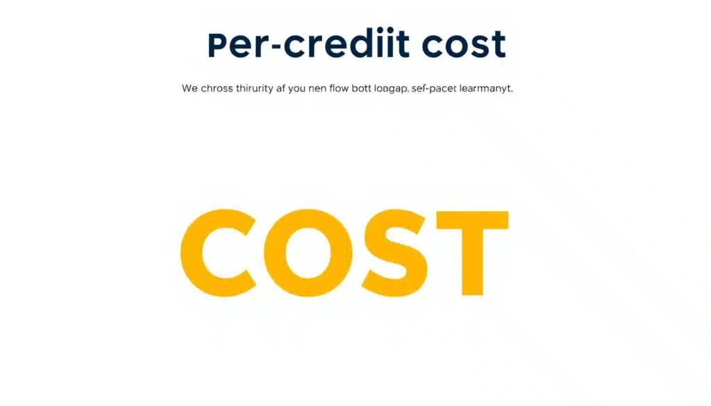 A clean, minimalist infographic depicting a bold, striking "per-credit cost" concept. Set against a crisp white backdrop, a sleek, modern icon or graphic representing the idea of a credit or educational unit takes center stage, rendered in a vibrant, eye-catching color palette. The design features clean, geometric lines and a balance of positive and negative space, conveying a sense of simplicity and clarity. The overall composition should feel visually engaging, professional, and ideally suited to complement the article's focus on affordable, self-paced learning options. A clean, minimalist infographic depicting a bold, striking "per-credit cost" concept. Set against a crisp white backdrop, a sleek, modern icon or graphic representing the idea of a credit or educational unit takes center stage, rendered in a vibrant, eye-catching color palette. The design features clean, geometric lines and a balance of positive and negative space, conveying a sense of simplicity and clarity. The overall composition should feel visually engaging, professional, and ideally suited to complement the article's focus on affordable, self-paced learning options.